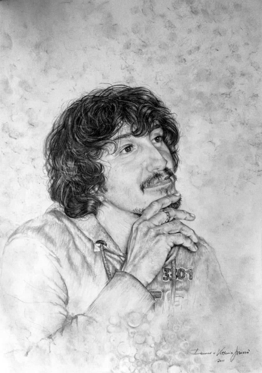 Ritratto uomo contemplativo in grafite